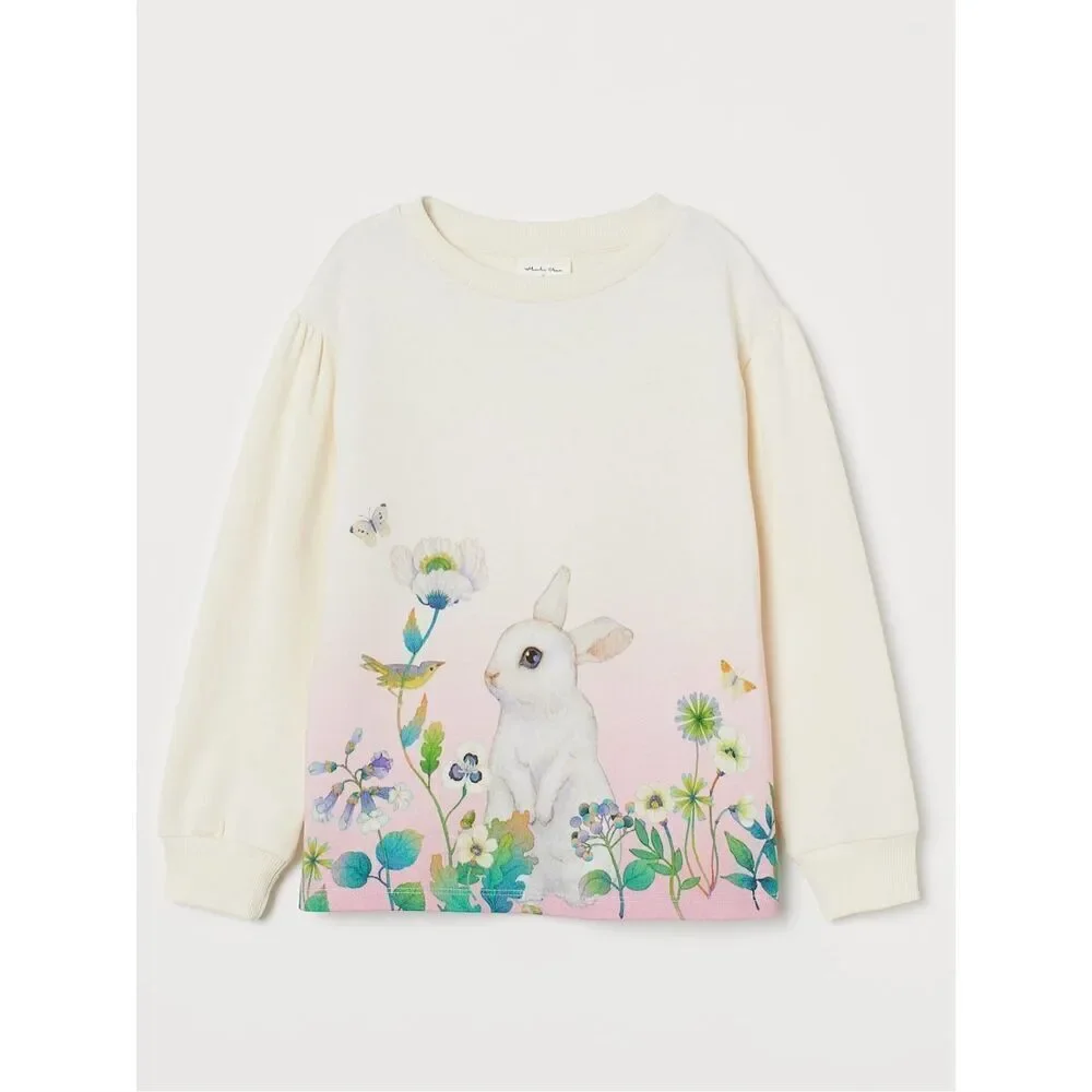 Whooli Chen x H&M Kids Toddler Girls 5/6 Spring Bunny Knit Pullover